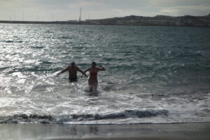 November dip in Praia Bay