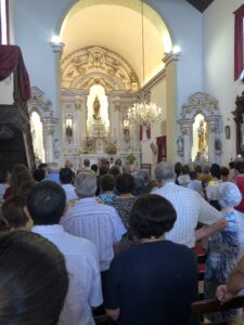 Mass welcoming a new priest to Porto Martins