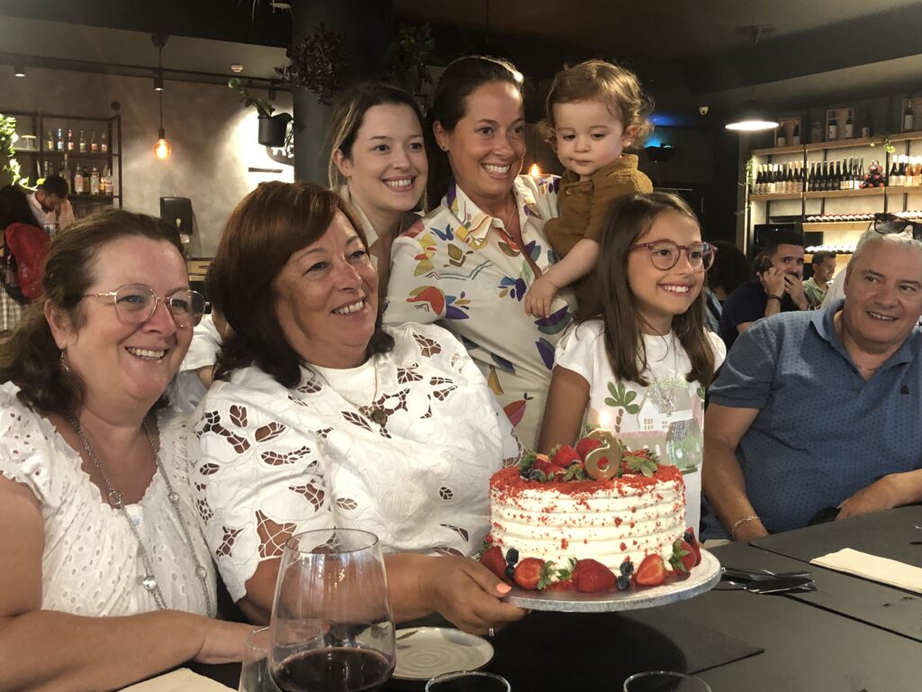 Sofia's family at her sister's celebration for her birthday in Angra do Heroishmo.

