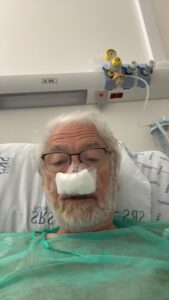 Bandaged Rick after Sinusitus surgery in Angra Hospital